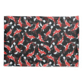 Rot-Schwarz-Wiederholungsmotiv | Koi Fish Pattern Kissenbezug (Rückseite)