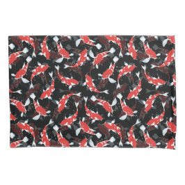 Rot-Schwarz-Wiederholungsmotiv | Koi Fish Pattern Kissenbezug