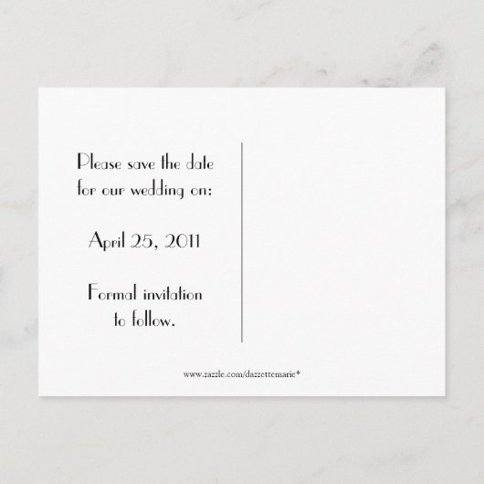 Rot-Schwarz-Wirbel Save the Date Ankündigungspostkarte (Rückseite)