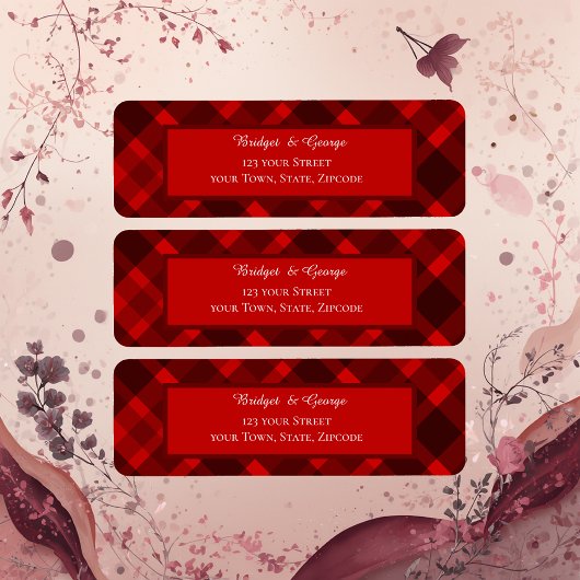 Rot-Schwarz-Zellitiktratan-Hochzeitsmuster