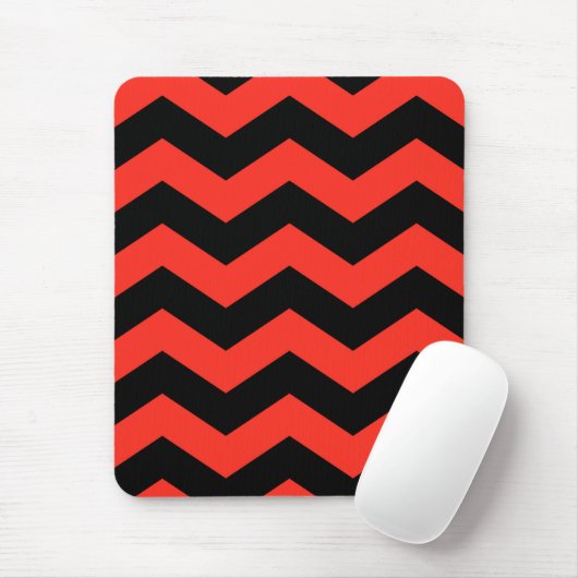 Rot-Schwarz-Zig-Zag-Muster Mousepad (Mit Mouse)