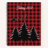 Rot - Schwarze Buffalo Karierte Bäume und Santa Notizblock (Vorderseite)