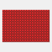 Rot-schwarze Büffel-Herz-Karopapier Geschenkpapier Set (Vorderseite 2)