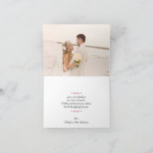 Rot, schwarze Damaske Liebe Herz Hochzeit Dankeskarte (Innenseite)