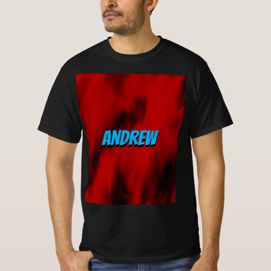 Rot schwarze Flammen Moderne geometrische Mode 1 T-Shirt (Vorderseite)