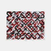 Rot-Schwarze geometrische Muster-Fliesblanke Fleecedecke (Vorderseite (Horizontal))