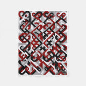 Rot-Schwarze geometrische Muster-Fliesblanke Fleecedecke (Vorderseite)