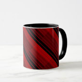 Rot-schwarze geometrische Patchworkdecke Tasse (VorderseiteRechts)