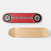 Rot-Schwarze geometrische Spirale Skateboard (Horizontal)