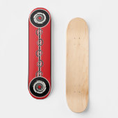 Rot-Schwarze geometrische Spirale Skateboard (Vorderseite)