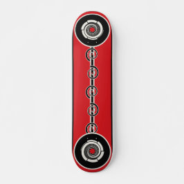 Rot-Schwarze geometrische Spirale Skateboard