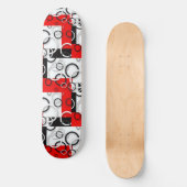 Rot-Schwarze-Kreise-Sherpa-Wurfdecke Skateboard (Vorderseite)