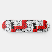 Rot-Schwarze-Kreise-Sherpa-Wurfdecke Skateboard (Horizontal)