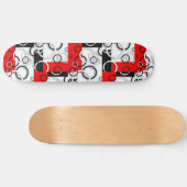 Rot-Schwarze-Kreise-Sherpa-Wurfdecke Skateboard (Horizontal)