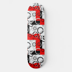 Rot-Schwarze-Kreise-Sherpa-Wurfdecke Skateboard
