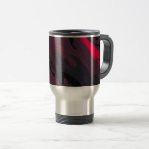 Rot-Schwarze Marmor-Wirbel-Reisemug Reisebecher