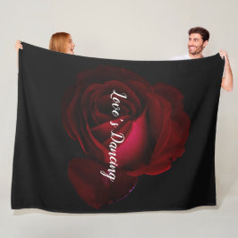 Rot, schwarze Rose Fleecedecke