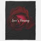 Rot, schwarze Rose Fleecedecke (Vorderseite)