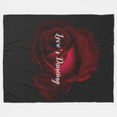 Rot, schwarze Rose Fleecedecke (Vorderseite (Horizontal))