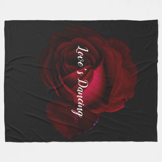 Rot, schwarze Rose Fleecedecke (Vorderseite (Horizontal))