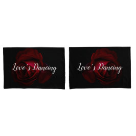 Rot, schwarze Rose Kissenbezug