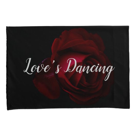 Rot, schwarze Rose Kissenbezug (Vorderseite-Rechts)