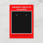 Rot-Schwarze Schmuck-Ohrhänger-Website-QR-Code Visitenkarte (Vorderseite)