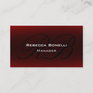 Rot-Schwarze Schrift Monogramm-Manager Visitenkart Visitenkarte