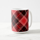 Rot-Schwarzer Tartan Kaffeetasse (VorderseiteRechts)