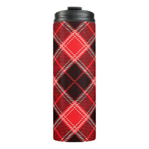 Rot-schwarzer Tartan Thermosbecher