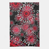 Rot+Schwarzes abstraktes Batik-Kunst-Tee-Tuch Handtuch (Vertikal)