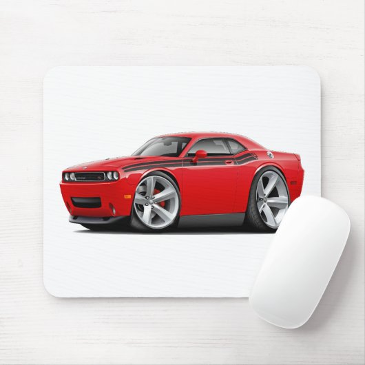Rot-Schwarzes Auto 2009-11 Herausforderer Mousepad (Mit Mouse)