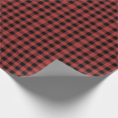 Rot-schwarzes Büffel-Karo-Gingham-Holzfäller-Muste Geschenkpapier (Ecke)