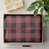 Rot-schwarzes Büffel-Karo-Gingham-Holzfäller-Muste Seidenpapier (Geschenk)
