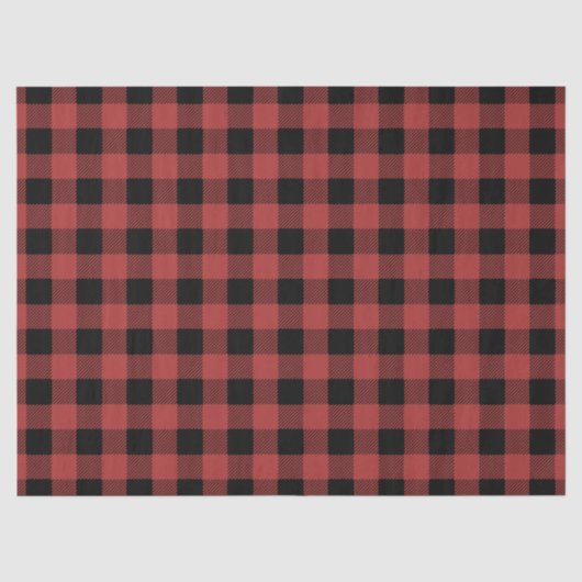 Rot-schwarzes Büffel-Karo-Gingham-Holzfäller-Muste Seidenpapier (Vorderseite)