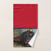 Rot-Schwarzes Eisenbahn-Zug-Badetuch-Set Badhandtuch Set (Handtuch)