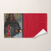 Rot-Schwarzes Eisenbahn-Zug-Badetuch-Set Badhandtuch Set (Handtuch)