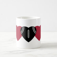 Rot-Schwarzes Fußball-Herz-Design