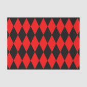 Rot-schwarzes Harlekin-Diamant-Schachbrett-Design  Seidenpapier (Vorderseite)
