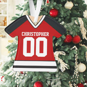 Rot-schwarzes Hockey-Trikot Ornament