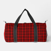 Rot-schwarzes Karo-Personalisierungsmuster Klein Duffle Bag (Vorderseite)