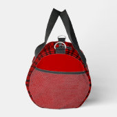 Rot-schwarzes Karo-Personalisierungsmuster Klein Duffle Bag (Rechts)