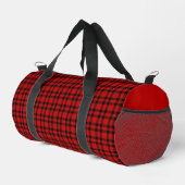 Rot-schwarzes Karo-Personalisierungsmuster Klein Duffle Bag (Rechte Ecke)