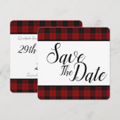 Rot-schwarzes Karo Save-the-Date Save The Date (Vorne/Hinten)