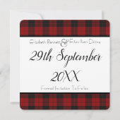 Rot-schwarzes Karo Save-the-Date Save The Date (Rückseite)