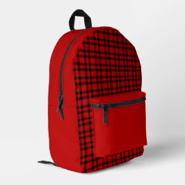Rot-schwarzes Karomuster Bedruckter Rucksack