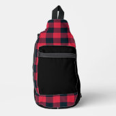 Rot-schwarzes Karomuster Crossbody Bag (Vorderseite)