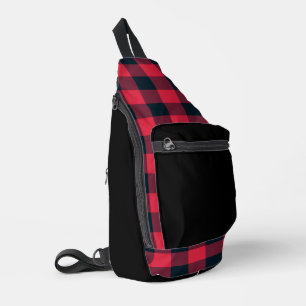 Rot-schwarzes Karomuster Crossbody Bag