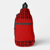Rot-schwarzes Karomuster Crossbody Bag (Vorderseite)