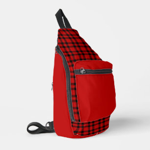 Rot-schwarzes Karomuster Crossbody Bag